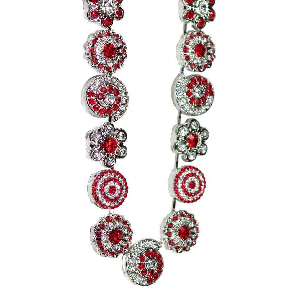 NEW MARIANA women's crystal necklace in clear, red